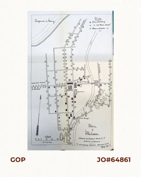 Plan of Biñan Sketched by Sergt. Hurtt Co. "B". Battalion of Engineers.