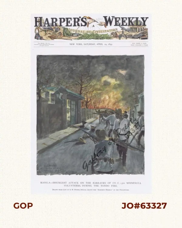 Manila - Insurgent Attack on the Barracks of Co.C, 13th Minnesota Volunteers, during the Tondo fire.