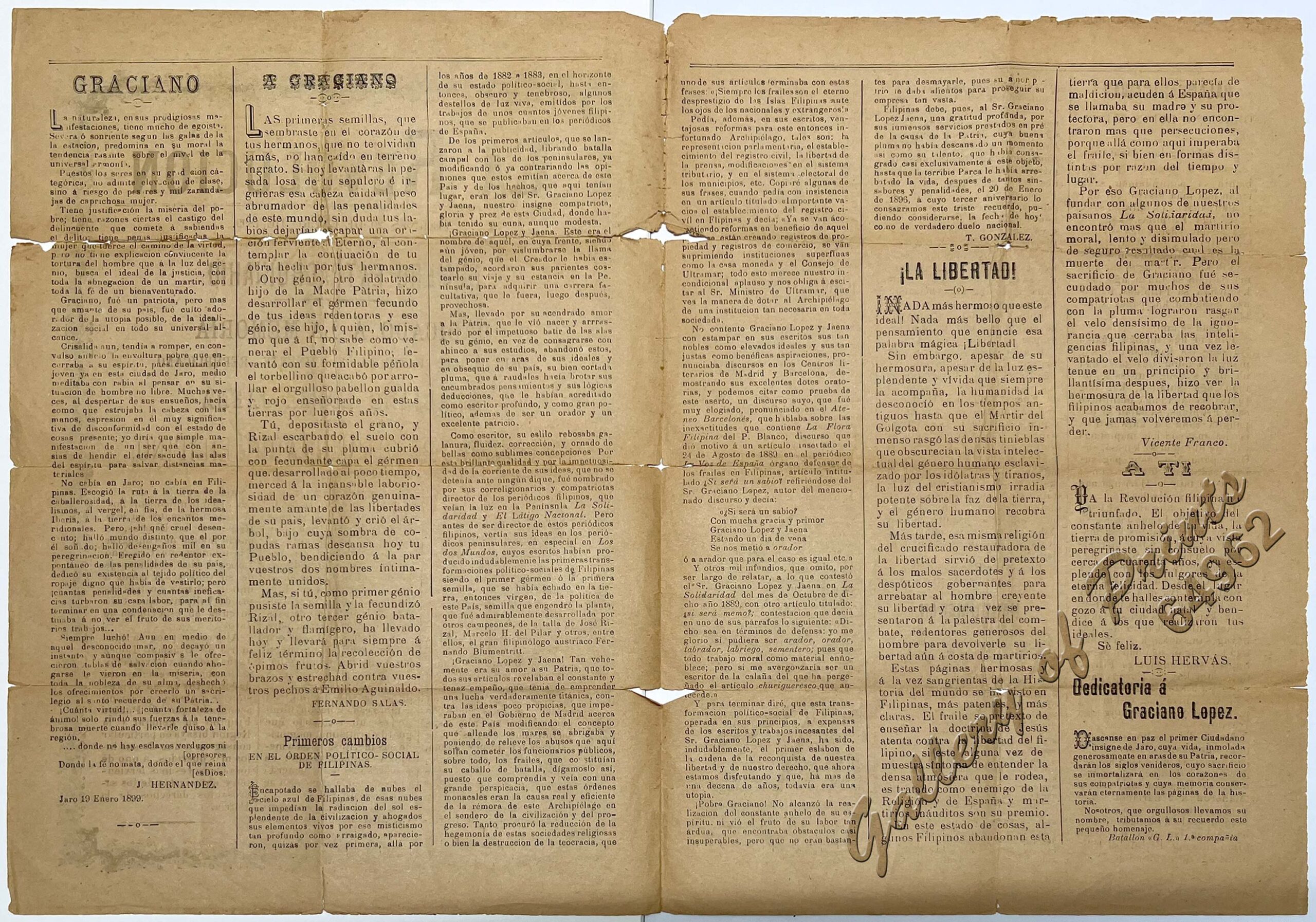La Revolucion Viernes 20 de Enero de 1899. Número Extraordinario Dedicado á la Memoria del Insigne Patriota y Eminente Republicano - Image 2