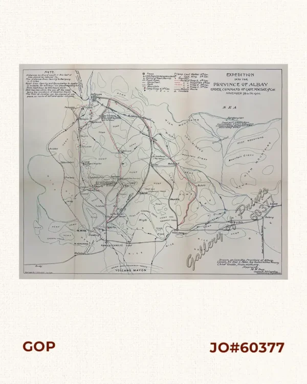 Expedition into the Province of Albay Under Command of Capt. M.W. Day, 9th Cav. November 24 to 26, 1900
