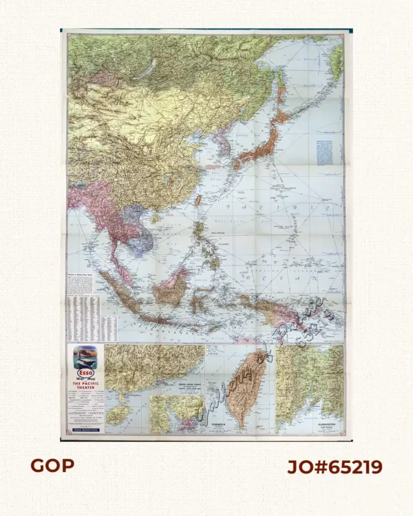 Esso War Map III featuring the Pacific Theater Esso Marketers A third War Map edited, drafted, and printed by the makers of the peace-time Esso Road Maps