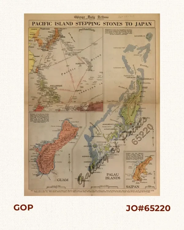 Chicago Daily Tribune broadsheet Thursday, Sept. 28, 1944 Pacific Island Stepping Stones to Japan [verso ads & articles]