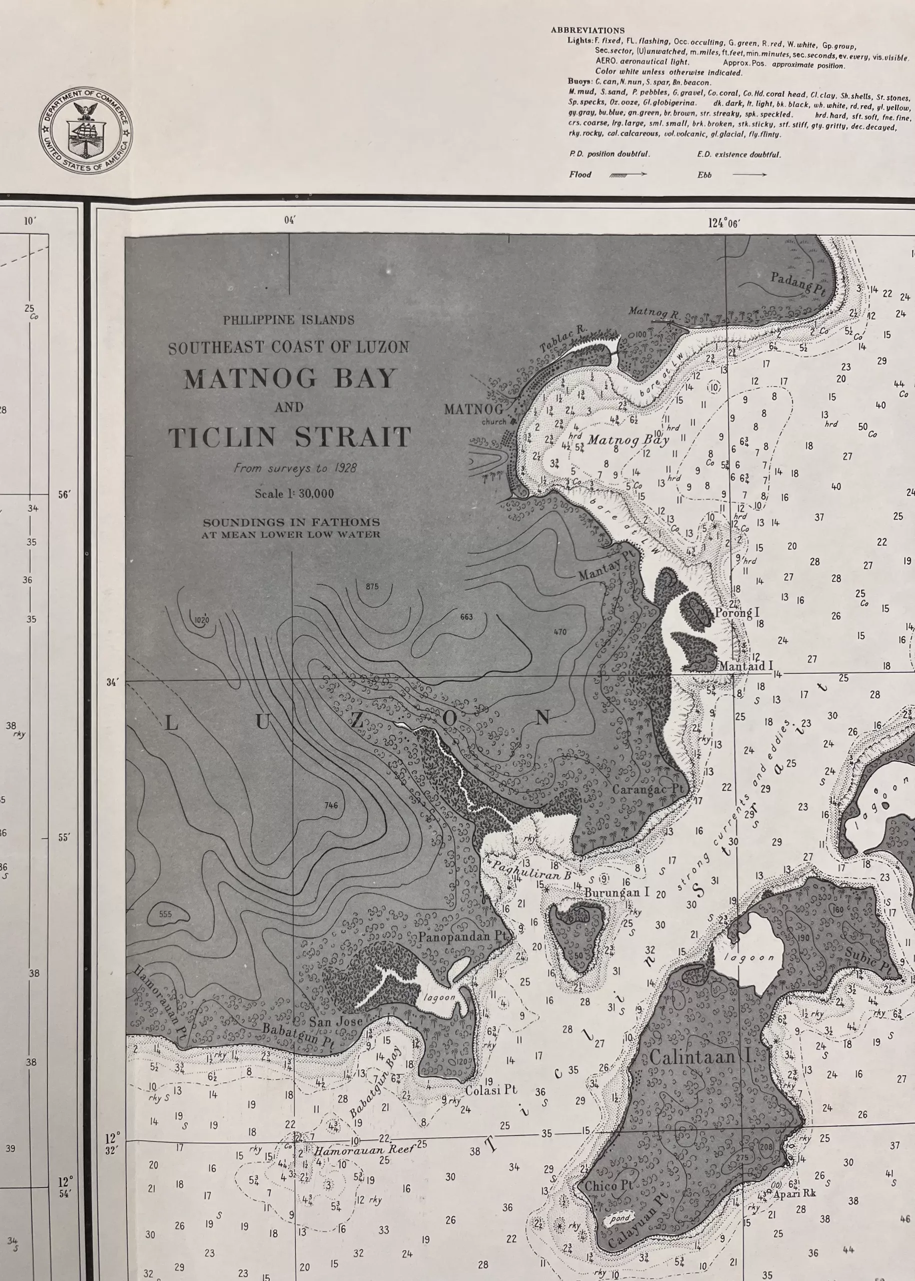 Philippine Islands Southeast Coast Luzon 1) Port Gubat Surveyed in 1902. 2) Matnog Bay and Ticlin Strait Surveyed to 1928. - Image 3