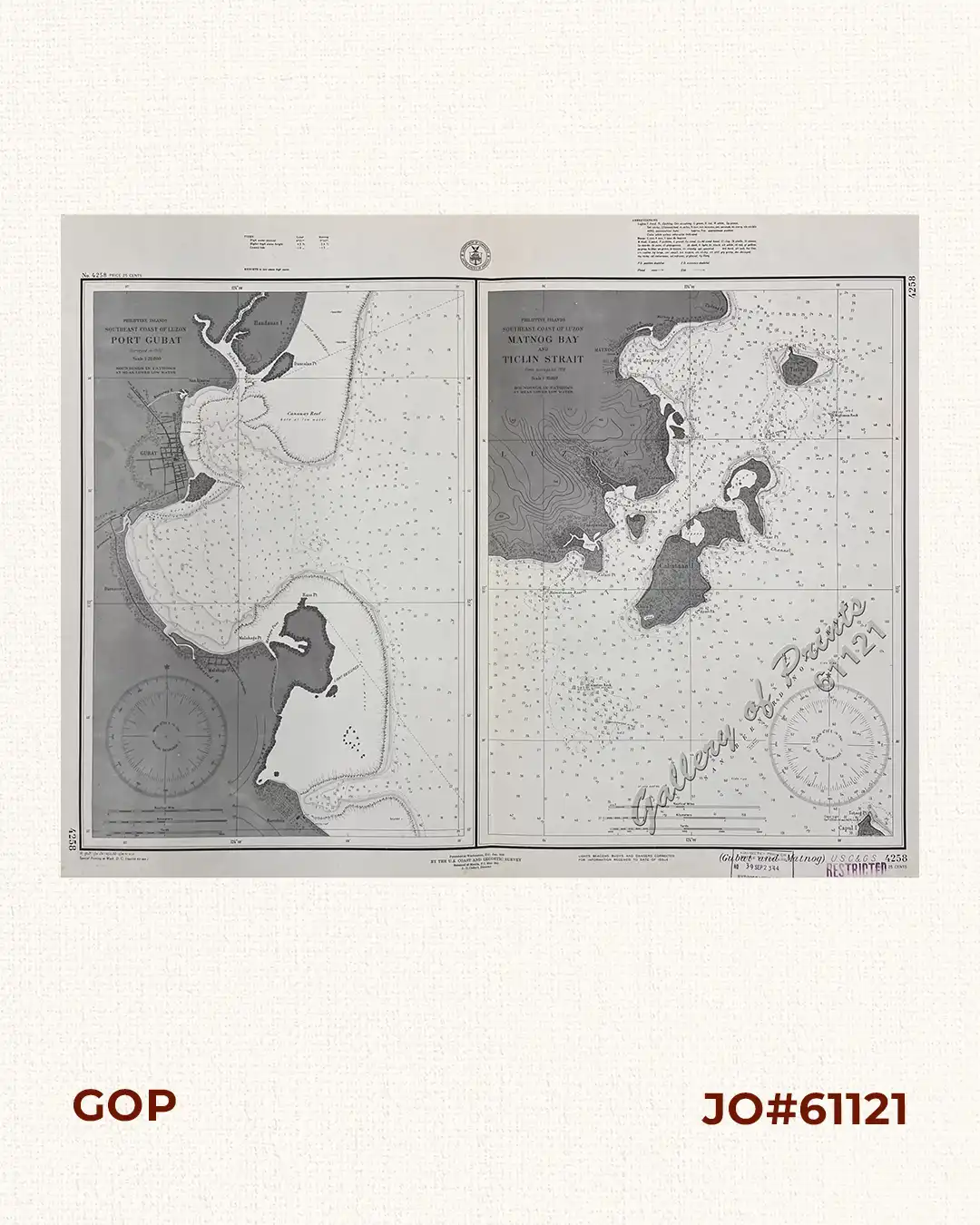 Philippine Islands Southeast Coast Luzon 1) Port Gubat Surveyed in 1902. 2) Matnog Bay and Ticlin Strait Surveyed to 1928.