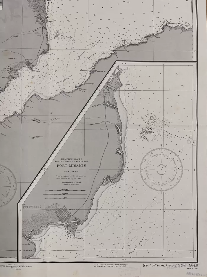 Philippine Islands North Coast of Mindanao Port Misamis inset: 1) Port Misamis. 2) View of Mt. Malindang (from vicinity of Narvaez Shoal). - Image 3