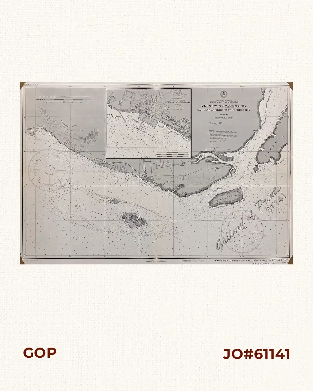 Philippine Islands South Coast of Mindanao Vicinity of Zambonga Masinloc Anchorage to Caldera Bay inset: Zamboanga Waterfront