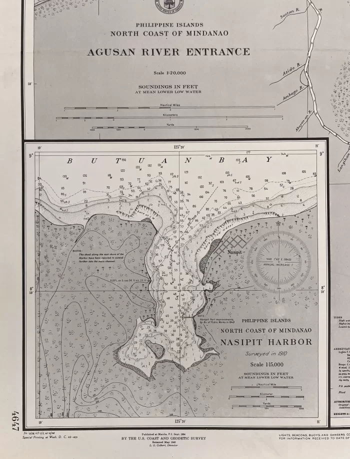 Philippine Islands North Coast of Mindanao Agusan River Entrance inset: Nasipit Harbor - Image 3