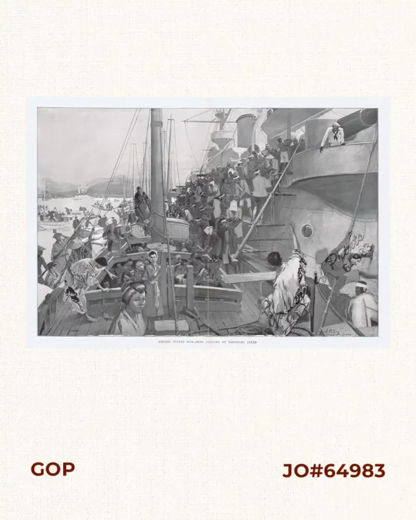 United States War-ships Coaling at Nagasaki, Japan.