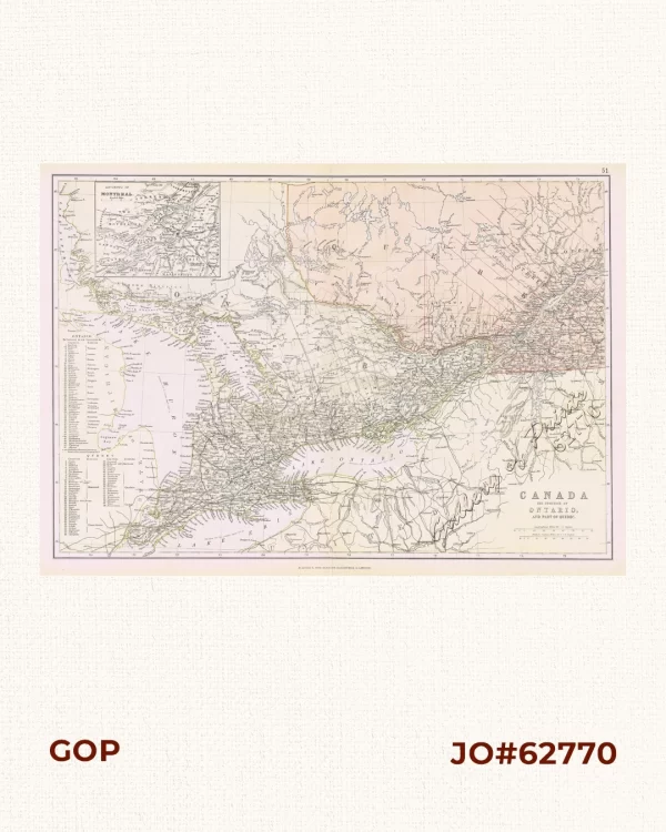 Canada  The Province of Ontario, and Part of Quebec.  [inset:] Environs of Montreal.