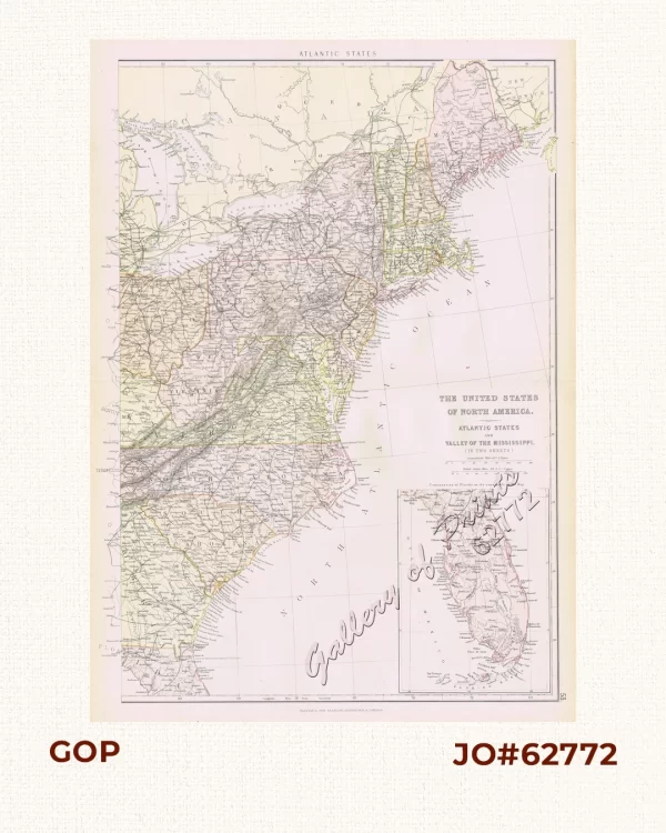 1) The United States of North America.  Atlantic States and Valley of the Mississippi (Sheet 1) /  2) The United States - Valley of the Mississippi (Sheet 2)