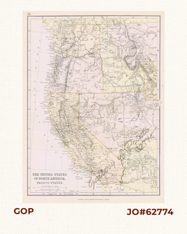 The United States of North America, Pacific States.