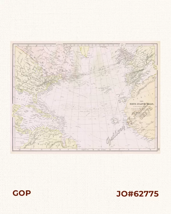 The North Atlantic Ocean, on the Gnomonic Projection. Shewing the relative position of Great Britain to her American & West Indian Possessions.