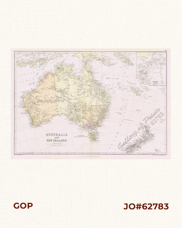 Australia and New Zealand.  [inset:] Torres Strait
