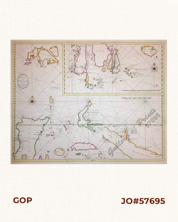 De Landvoogdy der Moluccos, met de aangrenzende Eylanden  [The Governorship of the Molukkas with Adjacent Islands]  [inset: Celebes and neighbouring islands]