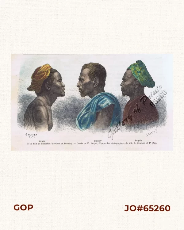 Malais, Bjadjaw, Bughis de la baie de Sandakan [Malay, Bjadjaw, Bughis from Sandakan Bay]