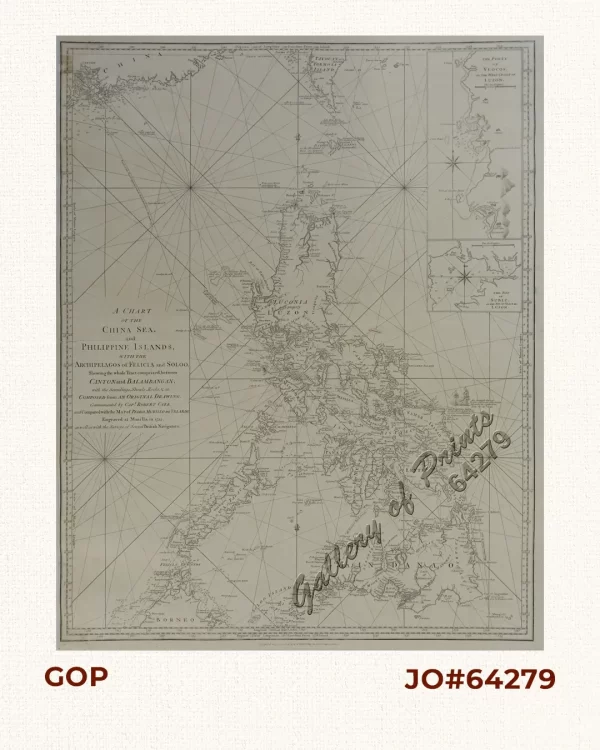 A Chart of the China Sea, and Philippine Islands, with the Archipelagos of Felicia and Sooloo, shewing… …Canton and Balambangan,… composed from an original drawing, communicated by Capt. Robert Carr. and compared with the map of Pedro Murillo de Velarde, engraved at Manilla in 1734…. insets: 1) The Ports of Ylocos, on the West Coast of Luzon. 2) The Bay of Subic, on the West Coast of Luzon.
