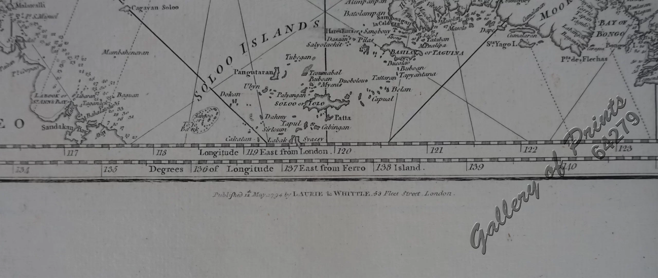 A Chart of the China Sea, and Philippine Islands, with the Archipelagos of Felicia and Sooloo, shewing… …Canton and Balambangan,… composed from an original drawing, communicated by Capt. Robert Carr. and compared with the map of Pedro Murillo de Velarde, engraved at Manilla in 1734…. insets: 1) The Ports of Ylocos, on the West Coast of Luzon. 2) The Bay of Subic, on the West Coast of Luzon. - Image 5