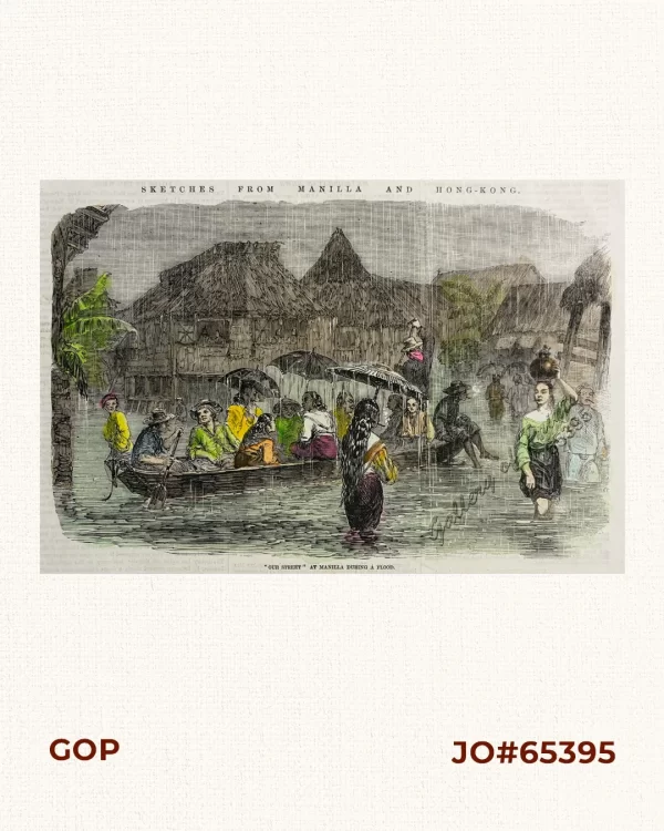 Sketches from Manilla and Hongkong. "Our Street" at Manilla During a Flood.