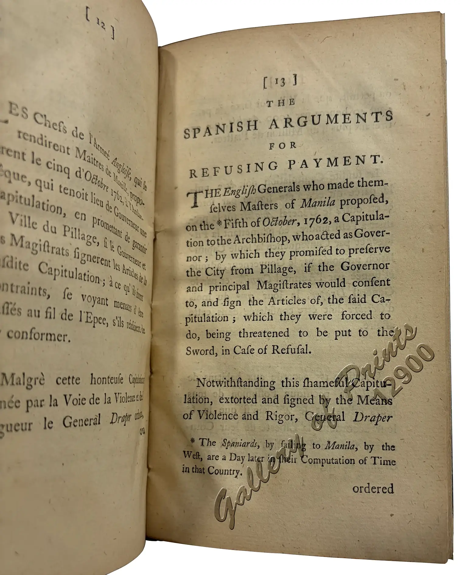 Colonel Draper's Answer, to the Spanish Arguments, claiming the Galeon, and refusing Payment of the Ransom Bills, for preserving Manila from Pillage and Destruction: In a letter addressed to the Earl of Halifax, His Majesty's Principal Secretary of State For the Southern Department. - Image 6